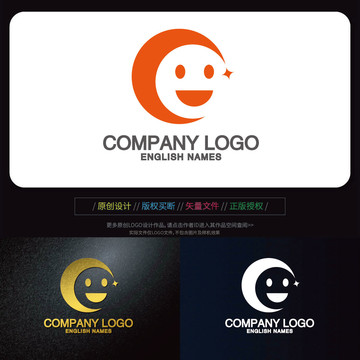 笑脸C字母LOGO设计