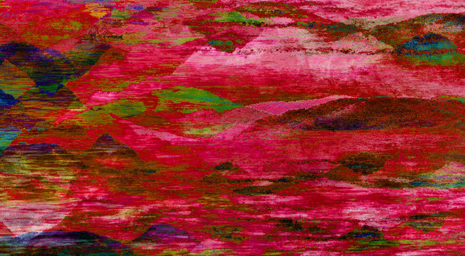 彩色抽象山水背景墙