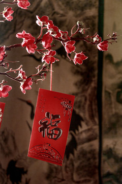 春节喜庆红包红背景