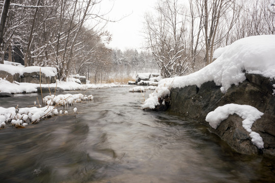 雪中溪流