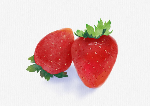 草莓手绘插画