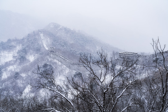 慕田峪长城景区雪景