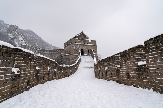 慕田峪长城景区雪景