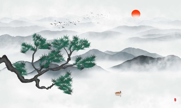 水墨山水画