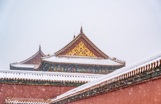 北京故宫的雪景