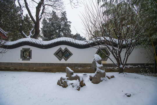 北京中山公园雪景