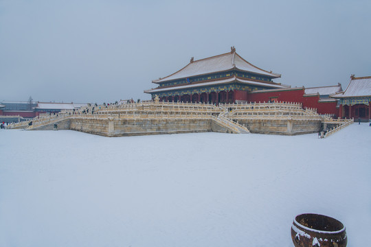 北京故宫太和殿雪景