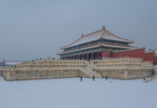 北京故宫太和殿雪景