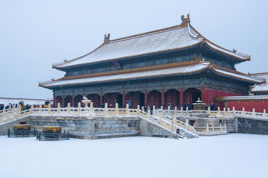 北京故宫乾清宫雪景