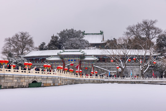 北海公园雪景