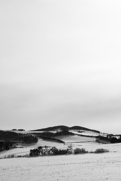 东北冬景雪景蓝天山川风光