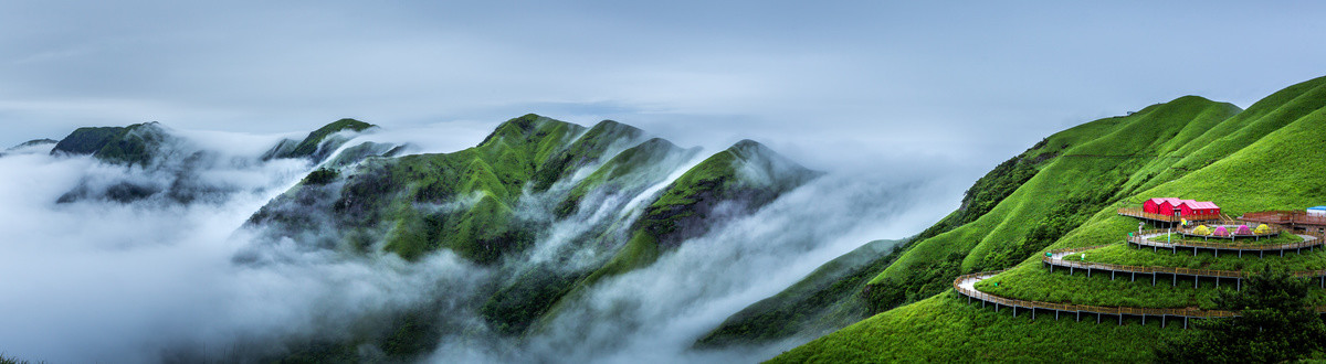 云上武功山云中草原全景