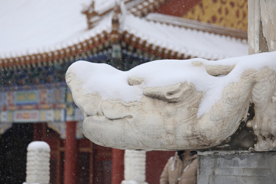 故宫螭首雪景