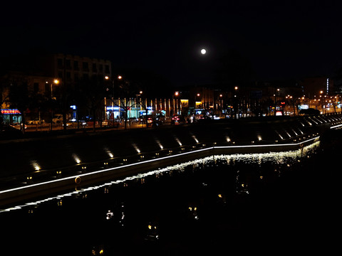 西安护城河夜景