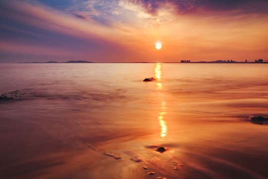 海上落日