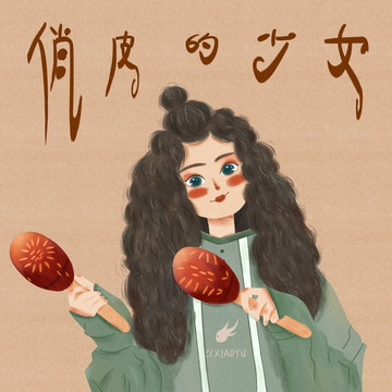 可爱俏皮女孩头像插画人物