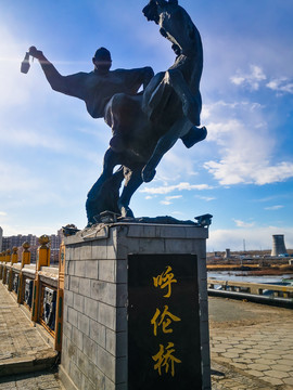 桥头蒙古族骑马雕塑