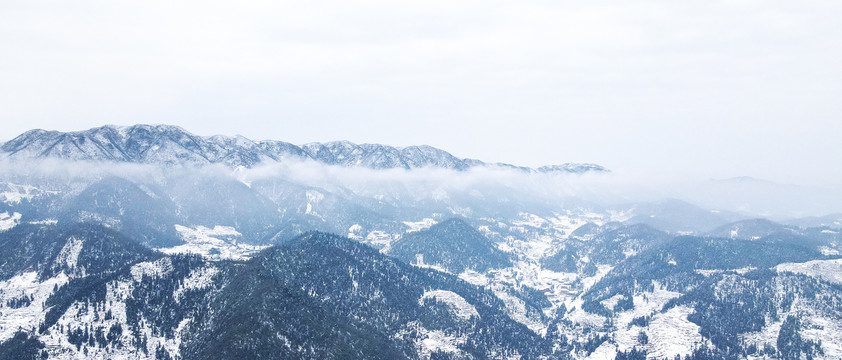 雪峰山脉雪景航拍超清4K素材