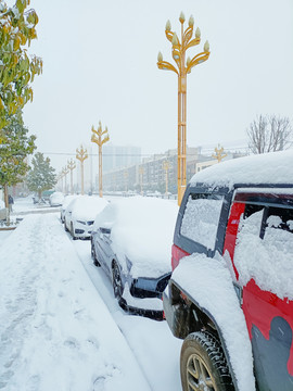 街道雪景