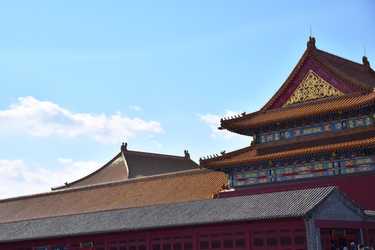北京故宫金色琉璃瓦