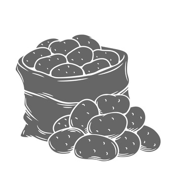 灰色土豆装袋插图