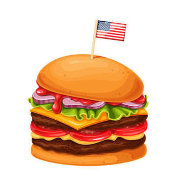 美式双层牛肉汉堡插图