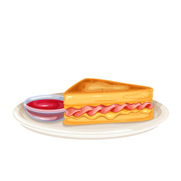酥烤芝士火腿三明治插图