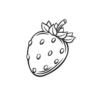 黑白草莓插图