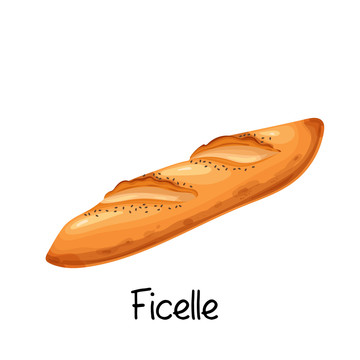法式面包水彩插图