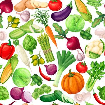 健康新鲜蔬菜插图背景