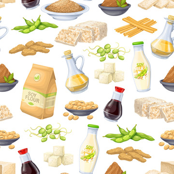 新鲜豆制品插图背景