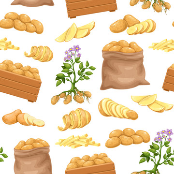 黄金色土豆插图背景