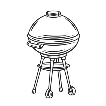 黑白烤肉炉插图