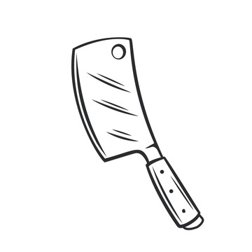 黑白中式菜刀插图