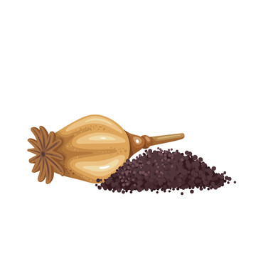 咖啡色罂粟籽插图