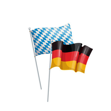 德国巴伐利亚国旗插图