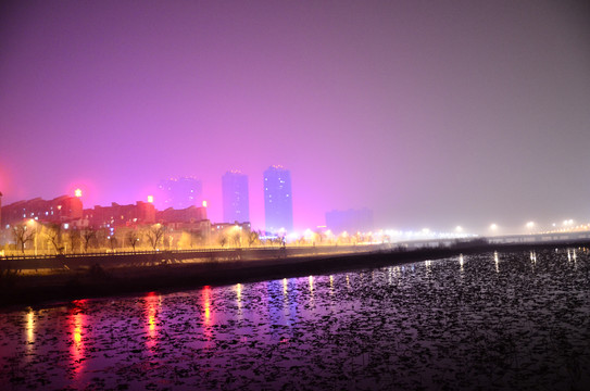 西安浐河夜景