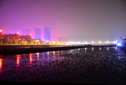 西安浐河夜景