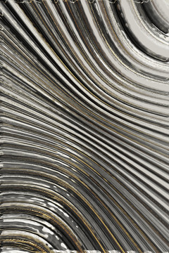 金属水波抽象银灰色几何装饰画