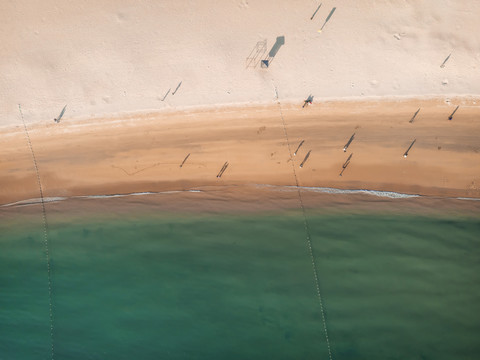 航拍沙滩海洋