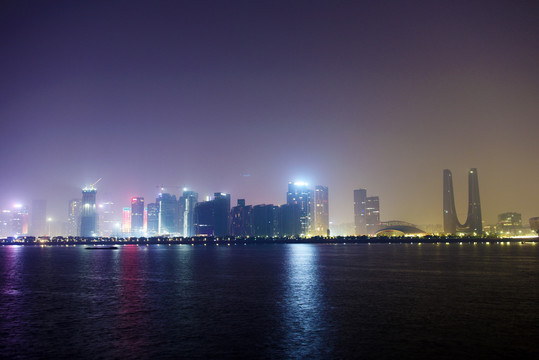 杭州城市建筑夜景