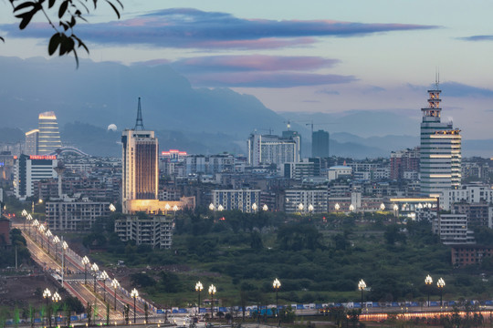 宜宾夜景城市景观