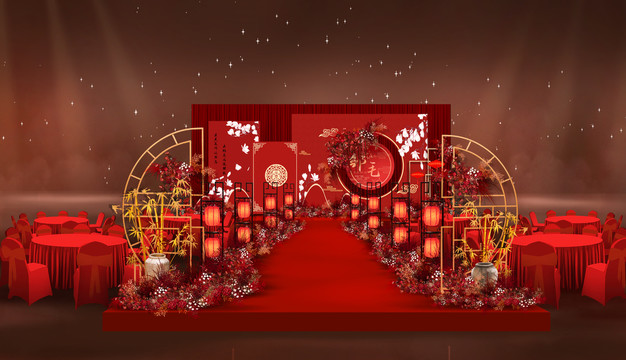 红色新中式婚礼