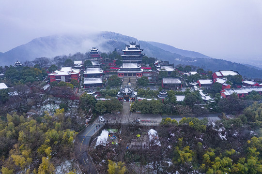 苏州穹窿山上真观雪景