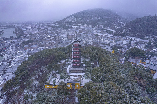 苏州吴中区光福镇铜观音寺雪景