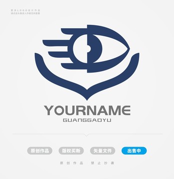 D字母眼睛logo