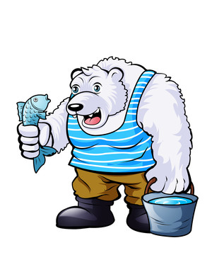 北极熊漫画插画