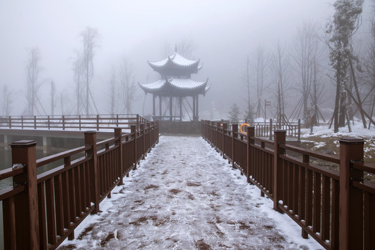 南天湖雪景