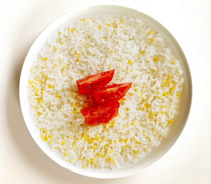 玉米查蒸米饭
