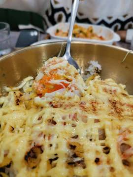 帝王蟹腿芝士锅饭